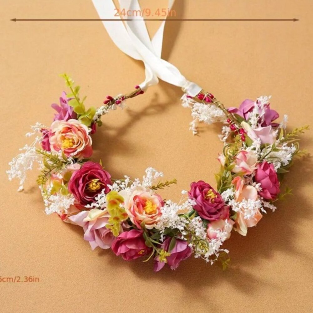 Beautiful flowers hair band crown wreath 🌺🌸 Wedding, bridal, maternity, .✨ - Picture 1 of 7